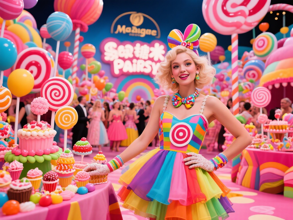 美高梅糖果派对的核心在于其色彩缤纷的糖果主题。派对