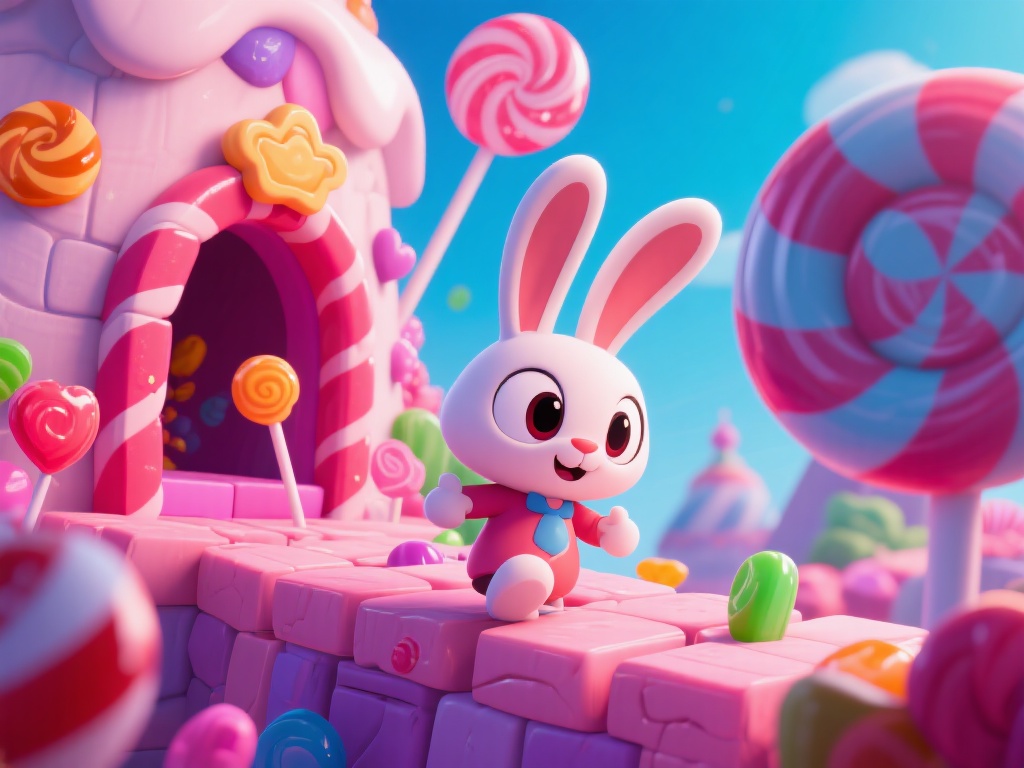 糖果派对兔子探险：开启甜蜜奇幻冒险之旅！