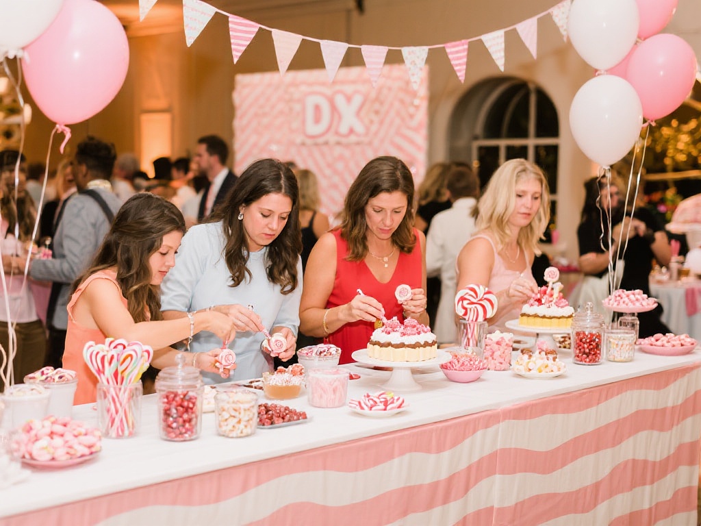 疯狂甜蜜奇幻之旅:创意无限糖果派对布置挑战 DIY糖果制作台:准备一些糖果材料,让来宾自己动手