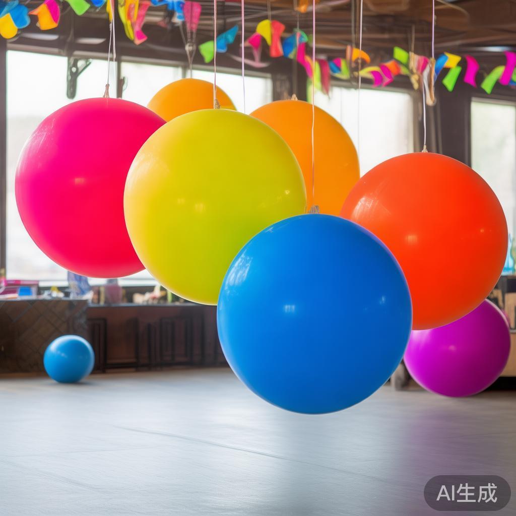 另外，三颗彩球在派对中的布局具有特殊的意义。它们可